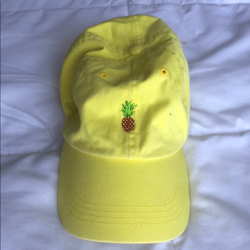 Neon yellow pineapple baseball cap